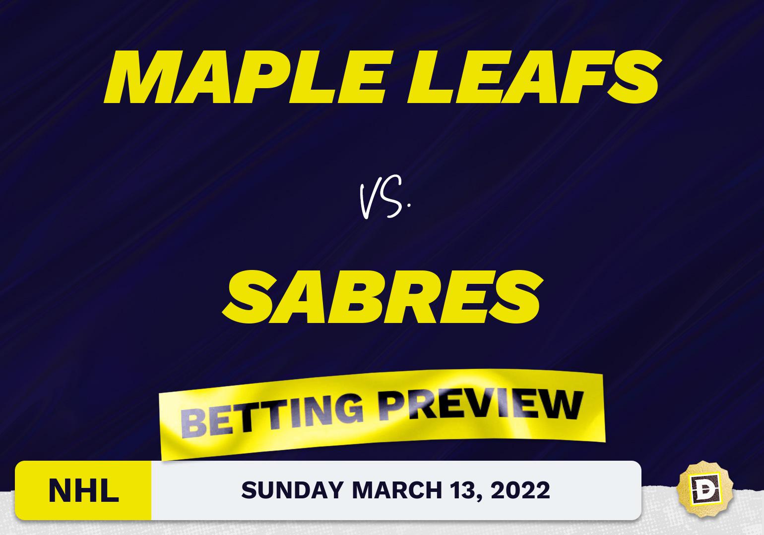 Maple Leafs vs. Sabres Predictions and Odds - Mar 13, 2022