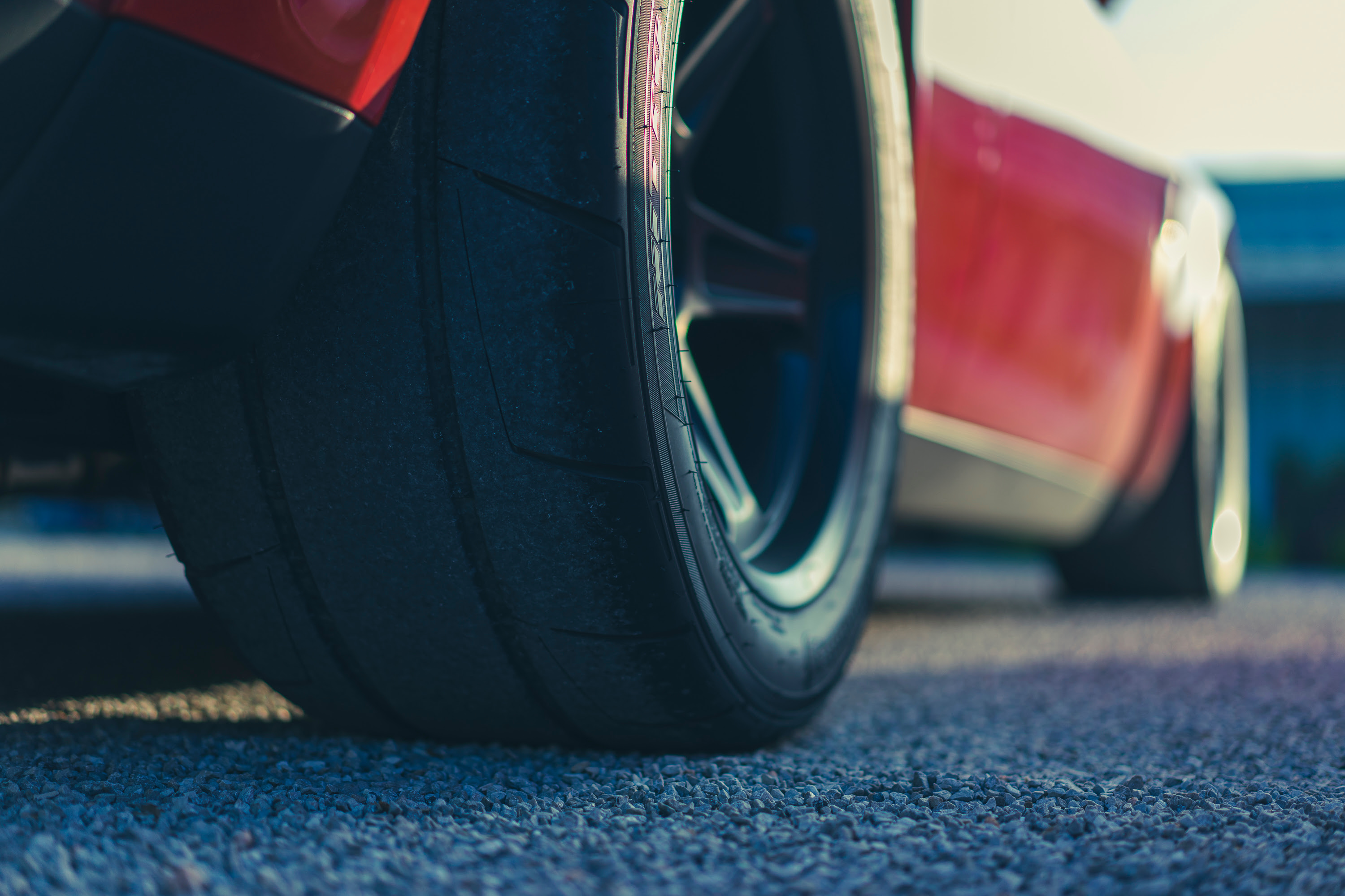 Rear Tire on a Red Dodge Demon