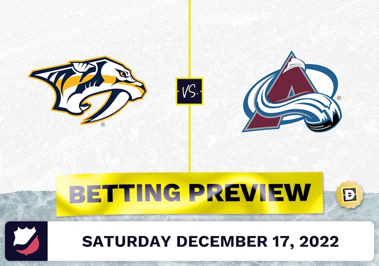 Predators vs. Avalanche Prediction and Odds - Dec 17, 2022