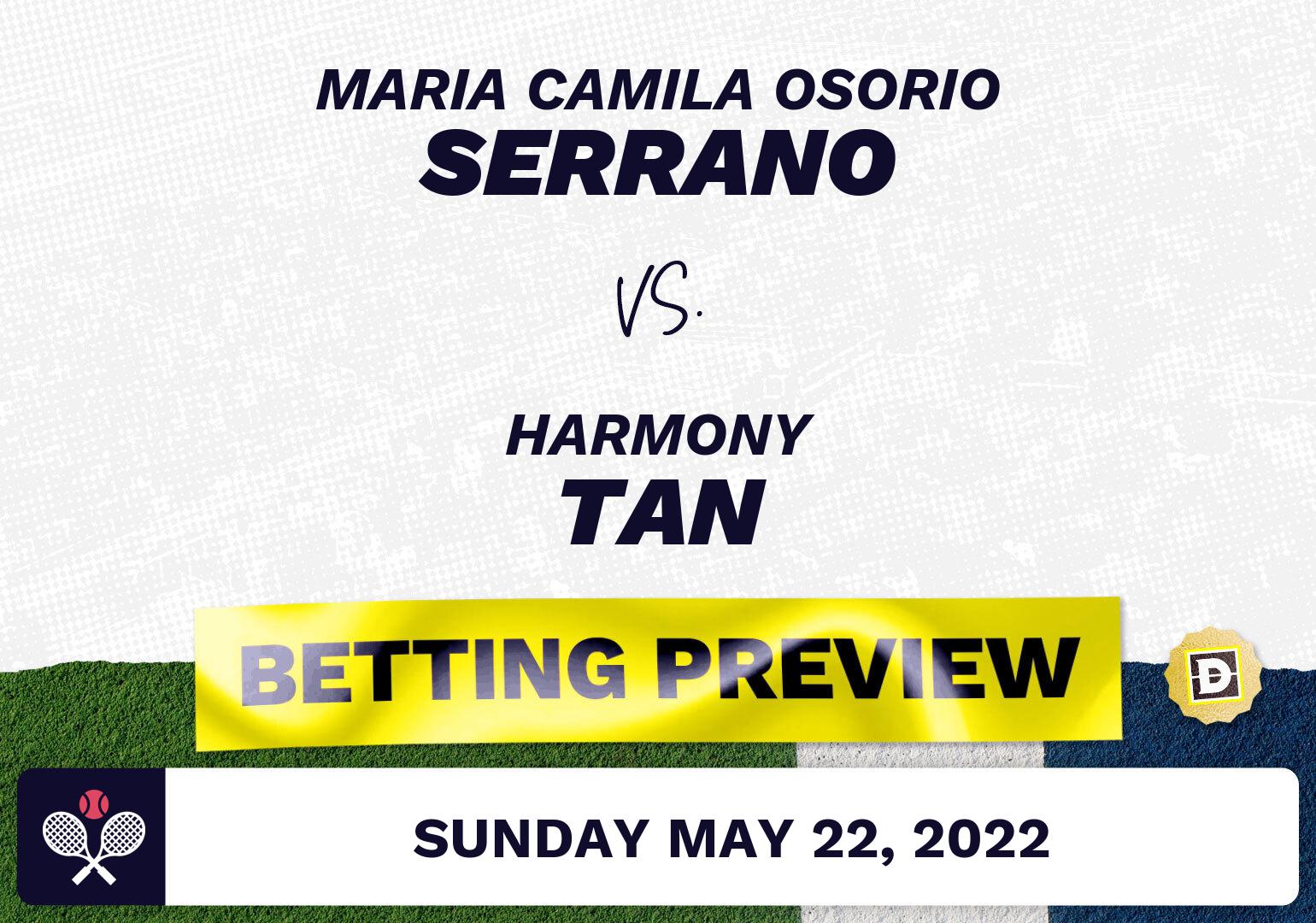 Maria Camila Osorio Serrano vs. Harmony Tan Predictions - May 22, 2022