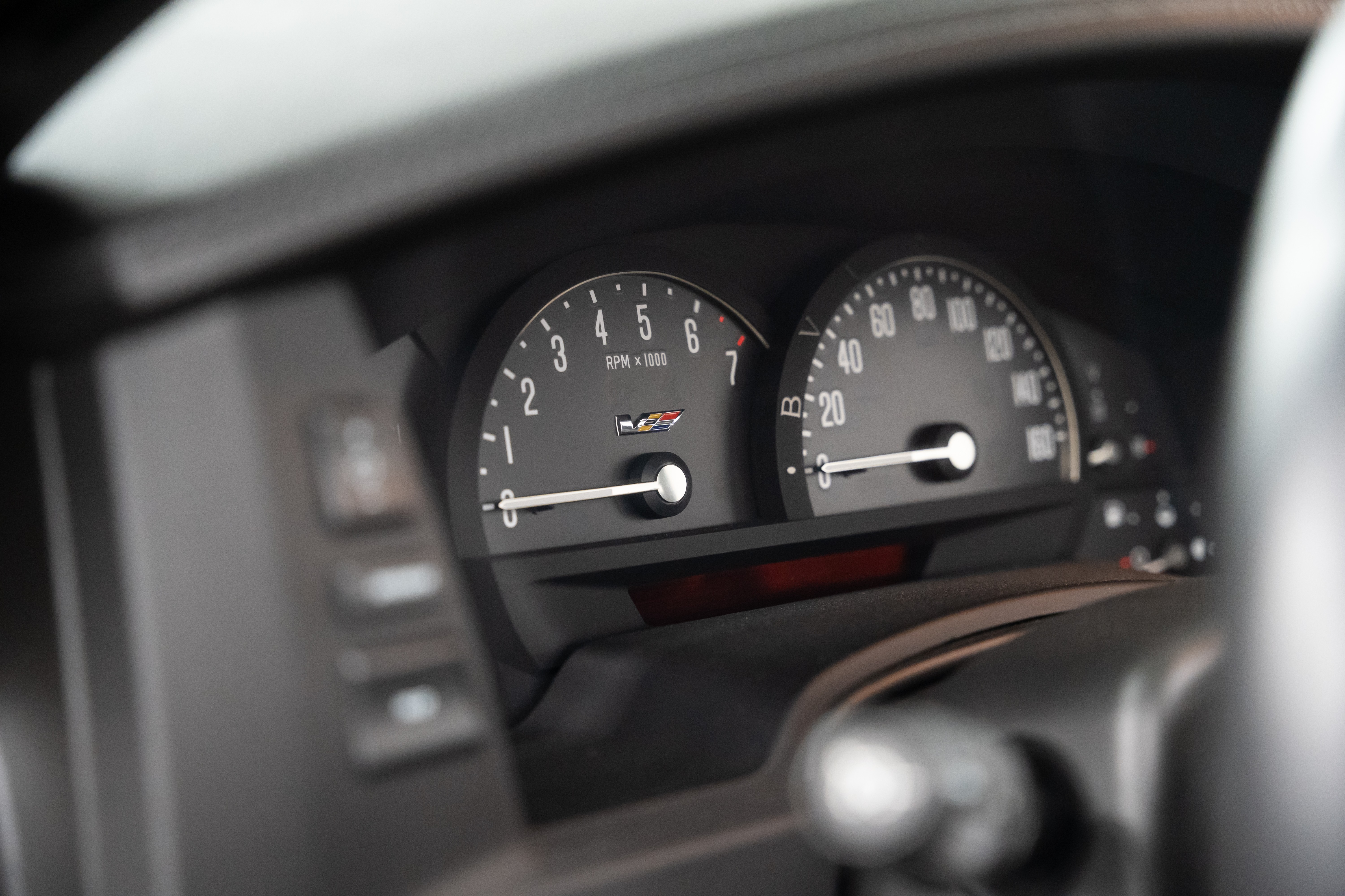 Gauge cluster on a 2006 Black Raven Cadillac XLR-V with Ebony interior in Corpus Christi, TX.