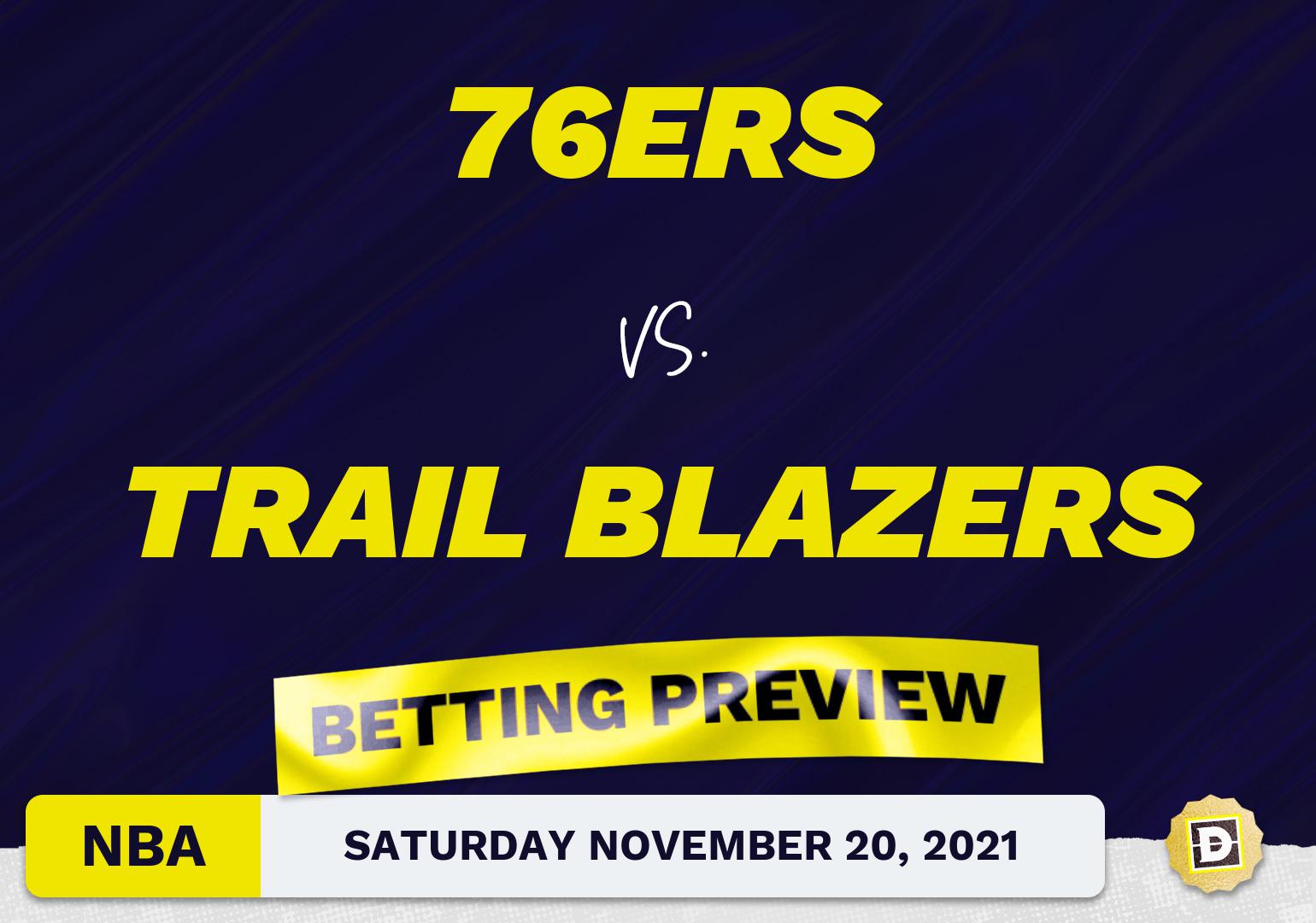 76ers vs. Trail Blazers Predictions and Odds - Nov 20, 2021
