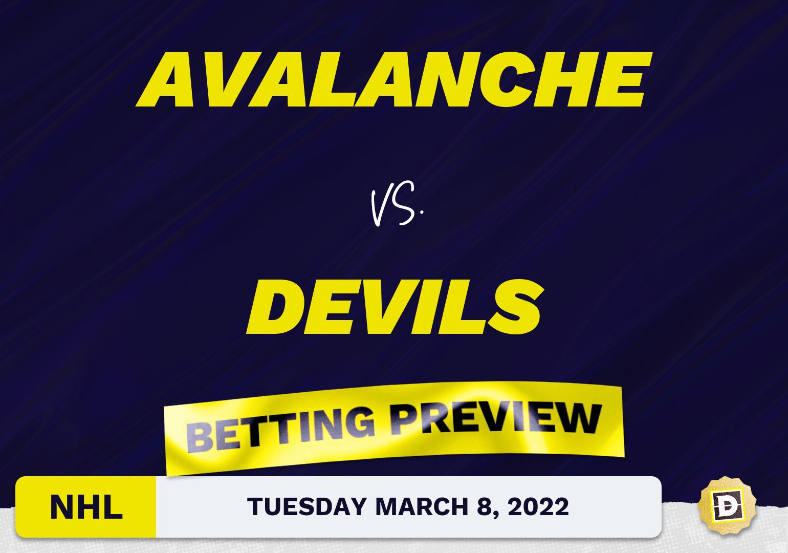 Avalanche vs. Devils Predictions and Odds - Mar 8, 2022