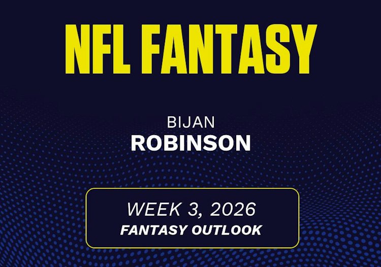Bijan Robinson projected stats Week 3, 2026.