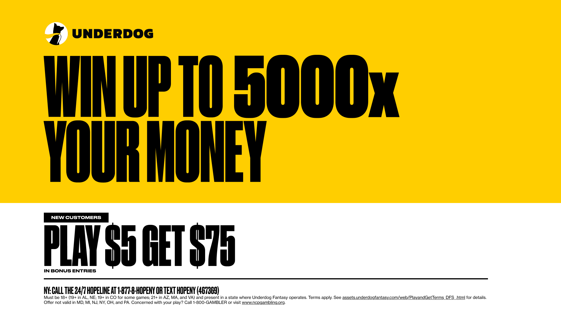 Underdog Promo Code California.