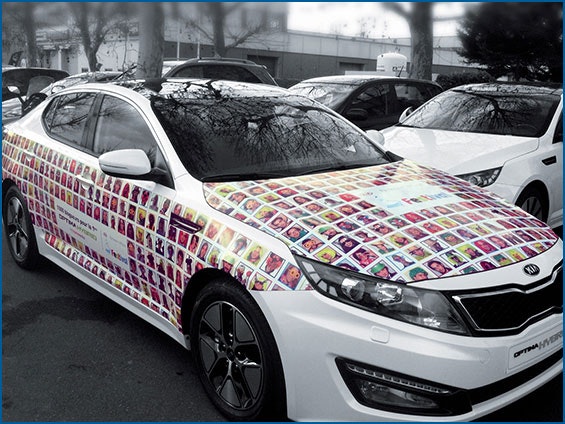 adhésif publicitaire pour véhicule