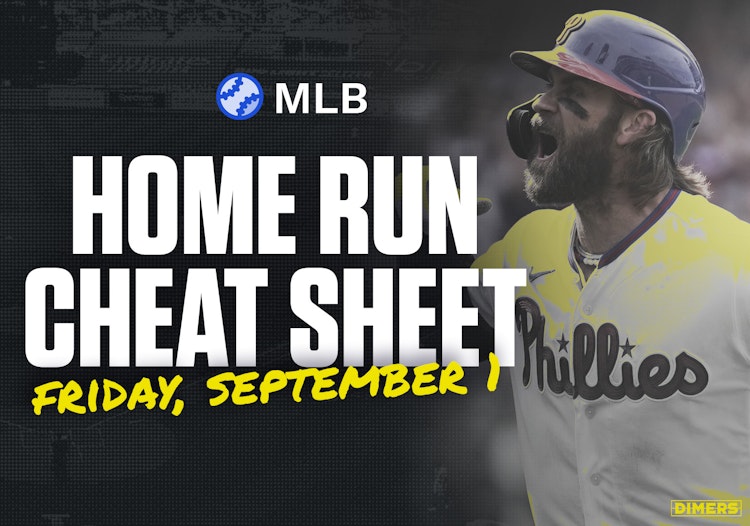 Home Run Cheat Sheet - HR Data, Stats, Matchups and More - Friday, September 1