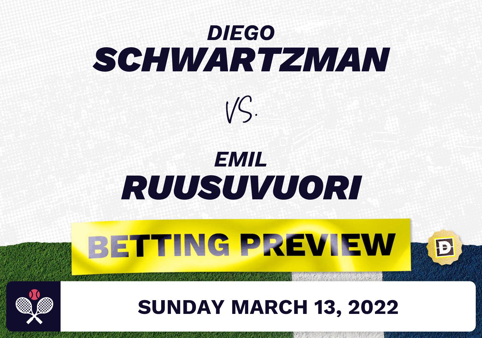 Diego Schwartzman vs. Emil Ruusuvuori Predictions - Mar 13, 2022