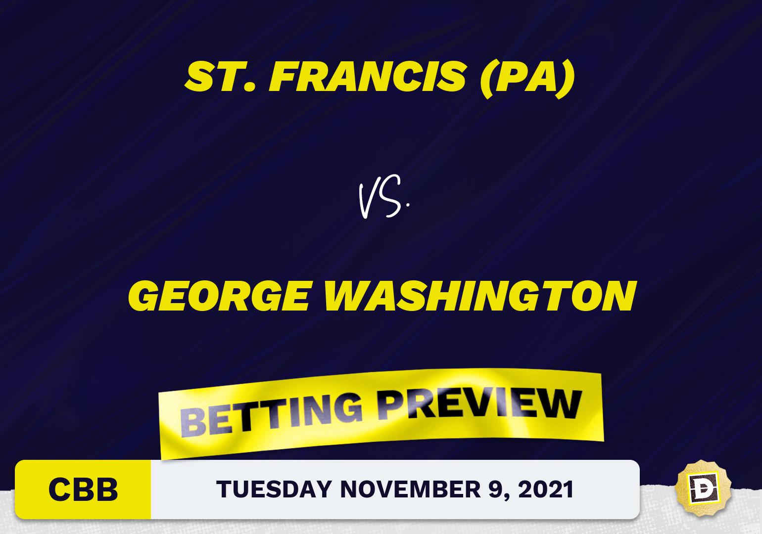 St. Francis (PA) vs. George Washington CBB Predictions and Odds - Nov 9, 2021