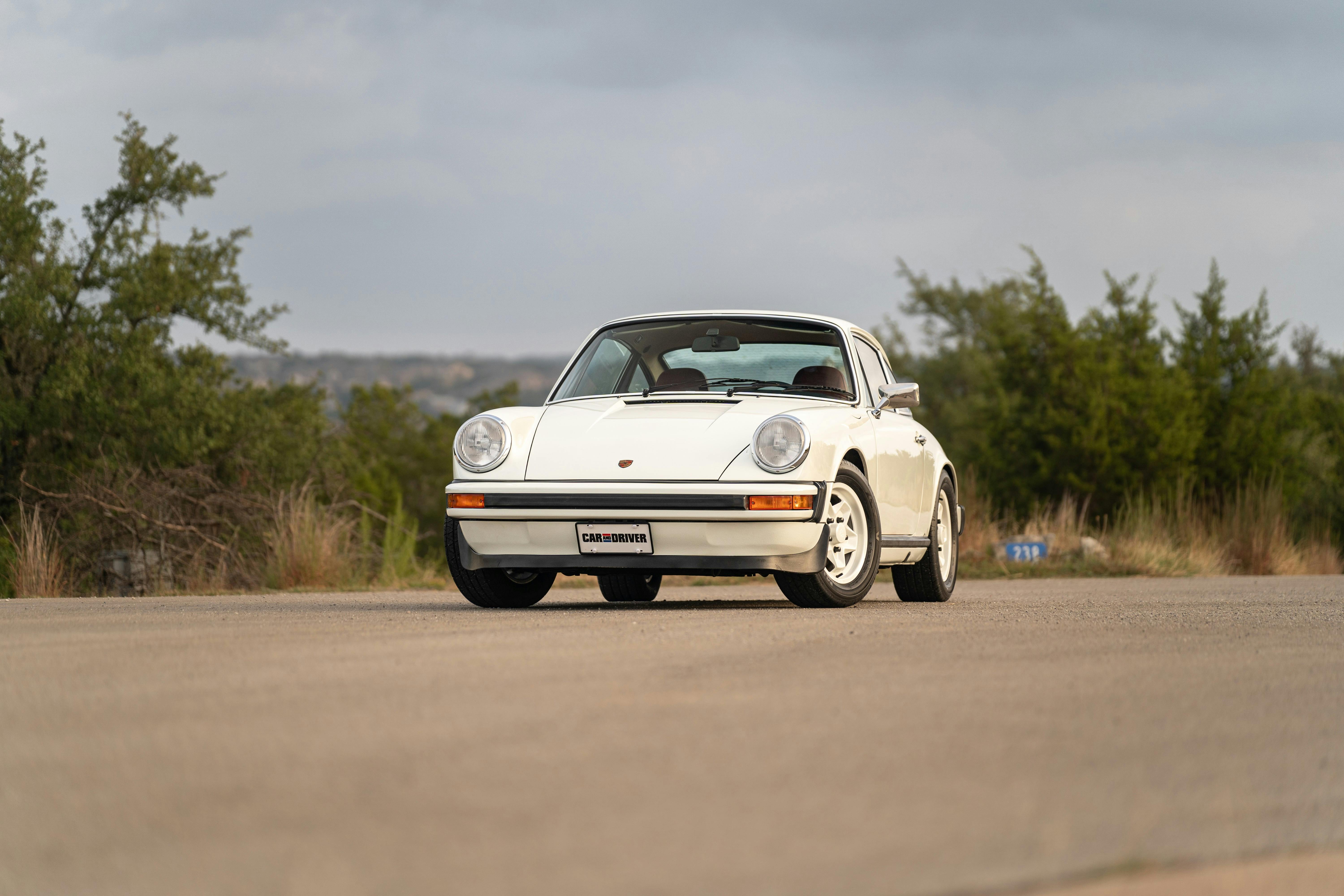 White on Red 1974 Porsche 911 Coupe 5-Speed shot in Austin, TX.