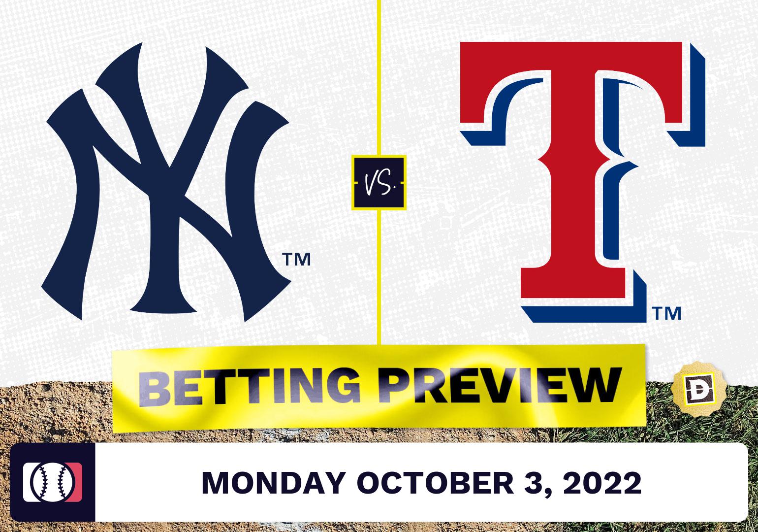 Yankees vs. Rangers Prediction and Odds - Oct 3, 2022