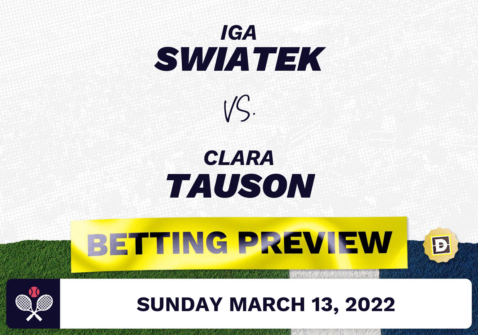 Iga Swiatek vs. Clara Tauson Predictions - Mar 13, 2022