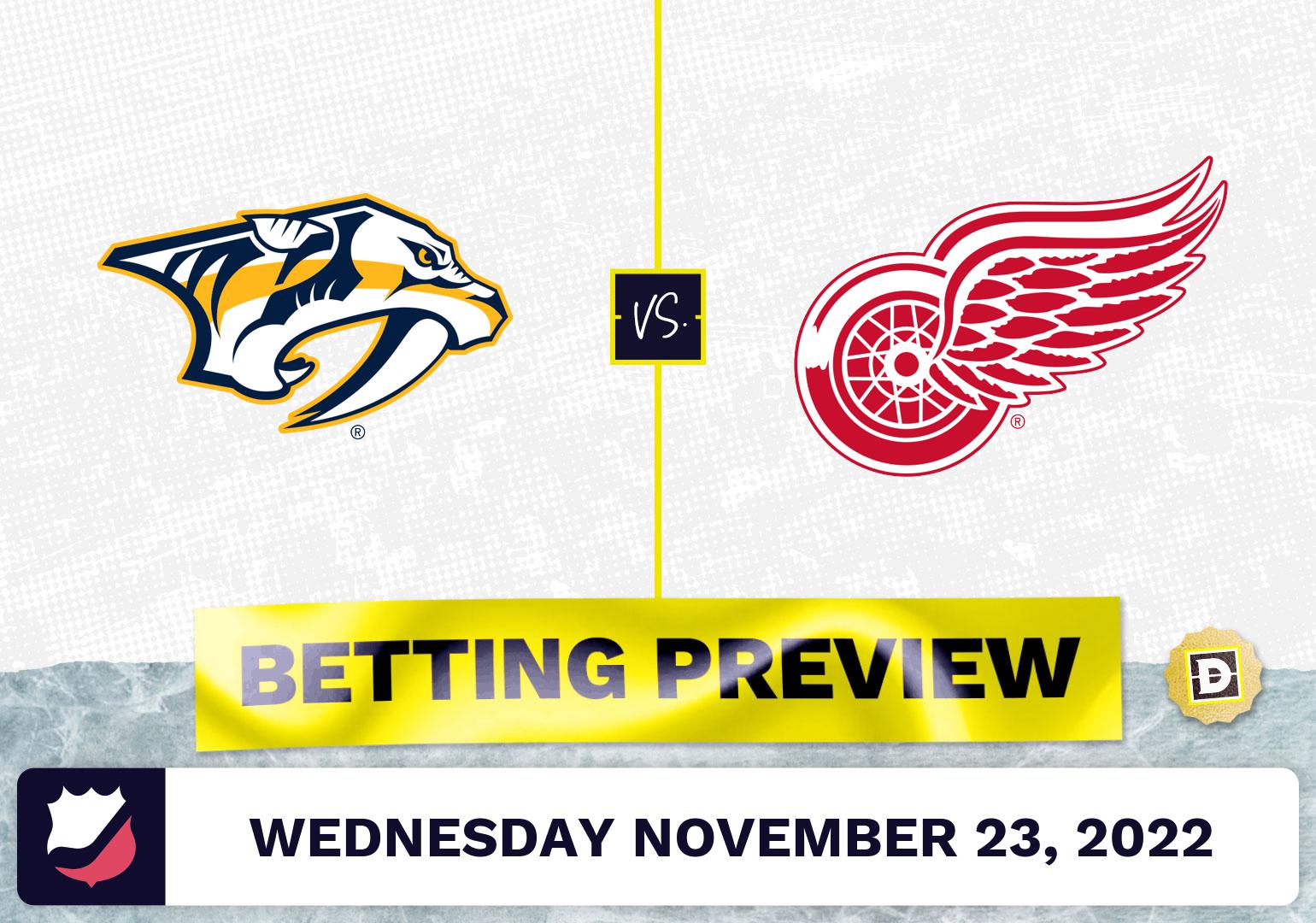 Predators vs. Red Wings Prediction and Odds - Nov 23, 2022