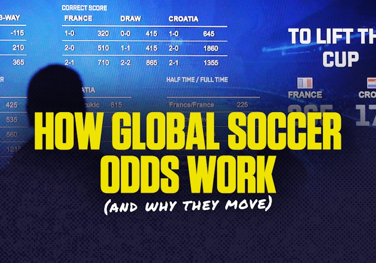 Sports betting board showing live World Cup odds and betting lines for France vs Croatia during the 2018 World Cup Final.