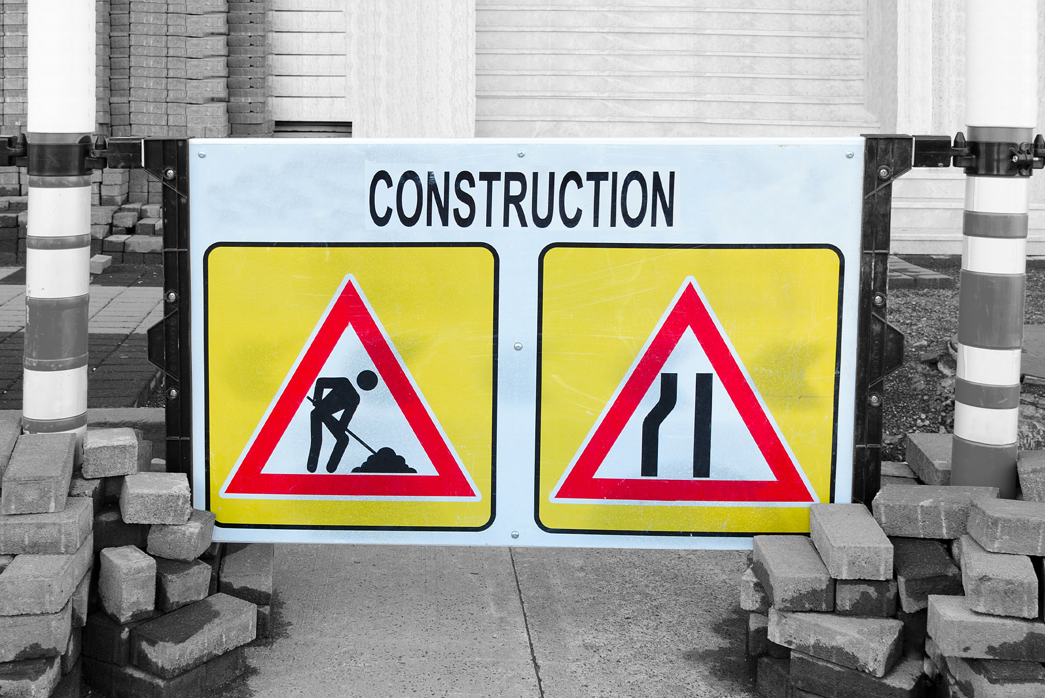 Panneau de chantier imprimé pour communication de travaux