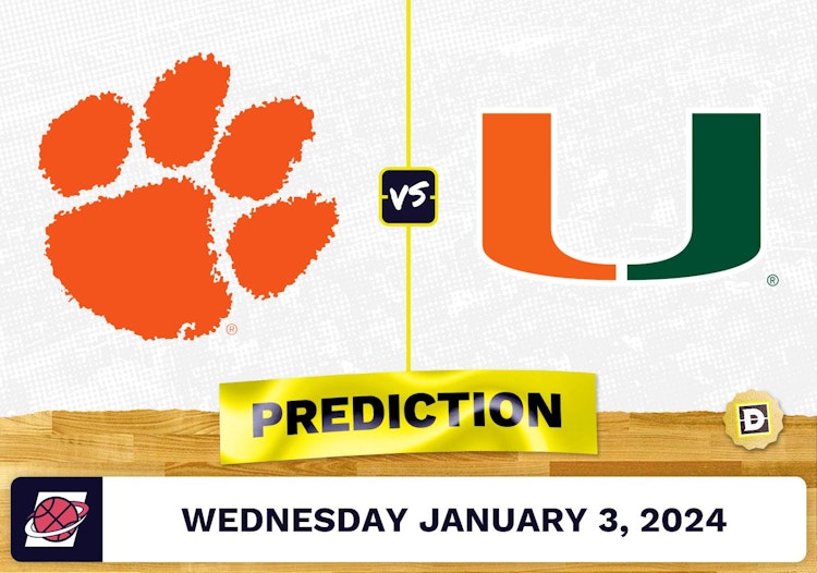 Clemson vs. Miami (FL) Prediction, Odds, College Basketball Picks  [1/3/2024]