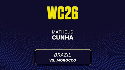 Will Matheus Cunha score a goal in today's World Cup game? Cunha's projected stats vs. Morocco
