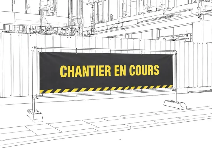 Support banderole sur mesure pour communication visuelle