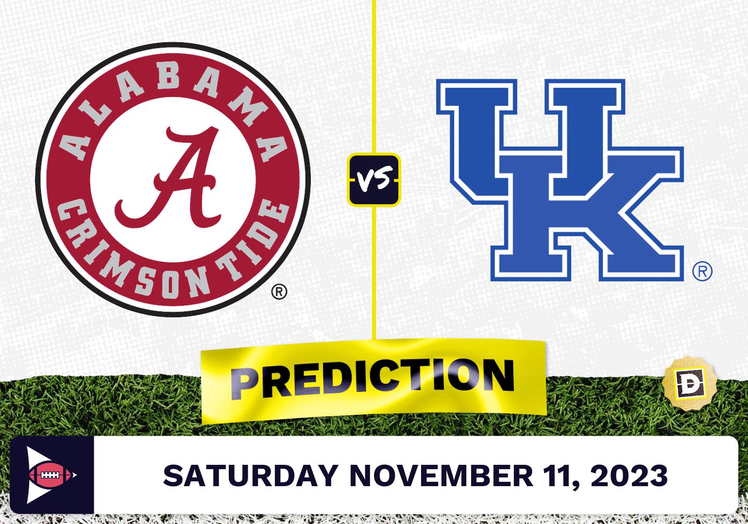 Alabama vs. Kentucky CFB Prediction and Odds - November 11, 2023