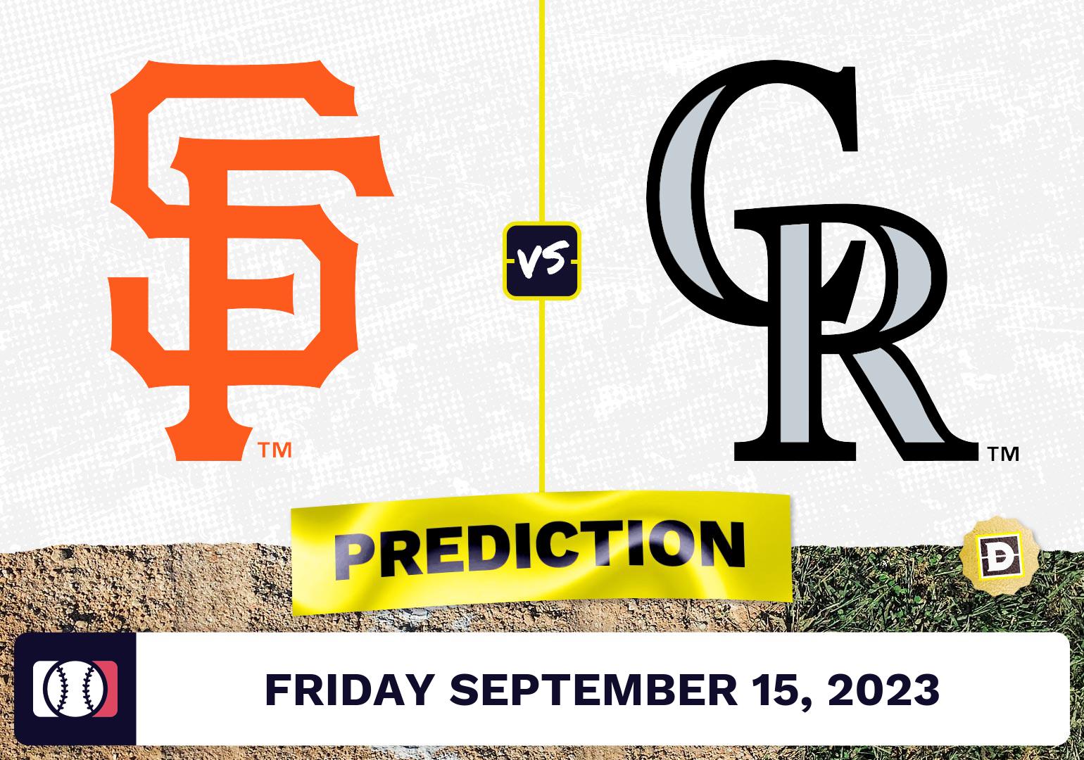 Giants vs. Rockies Prediction for MLB Friday [9/15/2023]