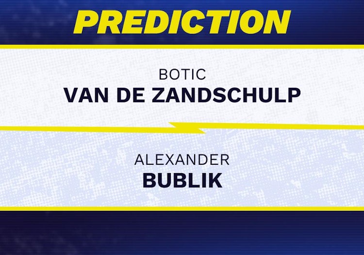Botic Van de Zandschulp vs Alexander Bublik Tennis Prediction.