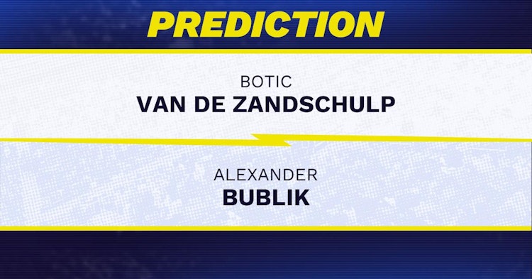 Botic Van de Zandschulp vs Alexander Bublik Tennis Prediction.