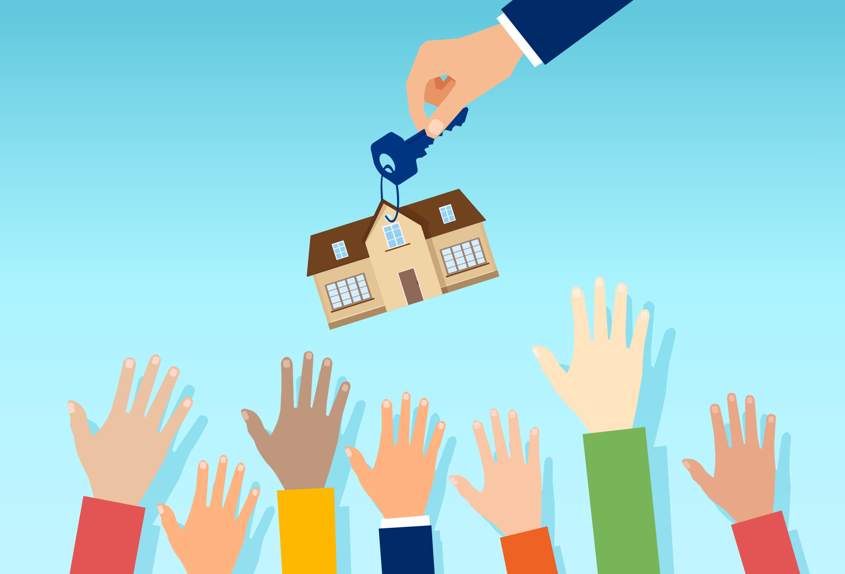 Buyers competing for a home in a seller's market