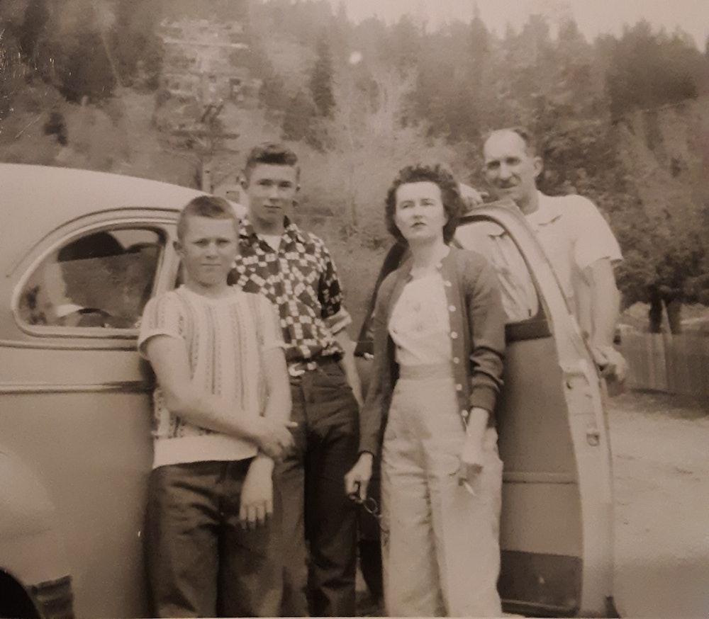 Brooks-family-1951-Rich-Wayne-Fern-and-Dick-in-the-Plaza-in-Alleghany.jpg