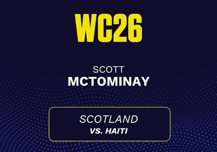 Scott McTominay projected stats for Saturday, June 13, 2026.