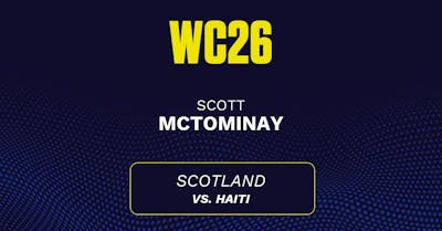 Will Scott McTominay score a goal in today's World Cup game? McTominay's projected stats vs. Haiti