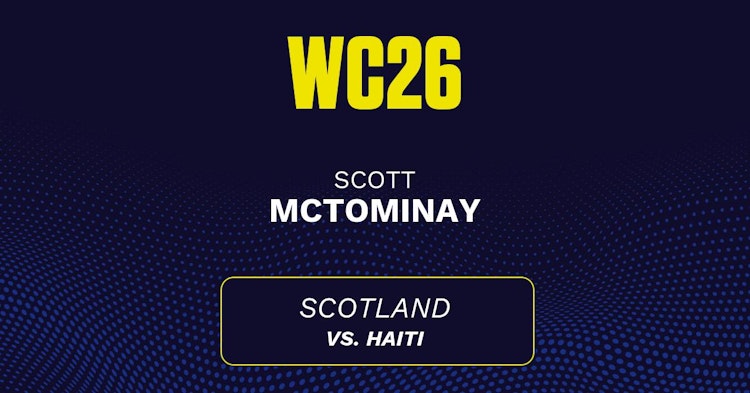 Scott McTominay projected stats for Saturday, June 13, 2026.