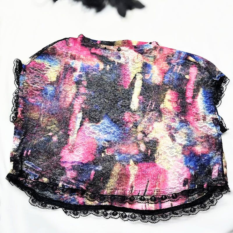 Colorful Lace crop top