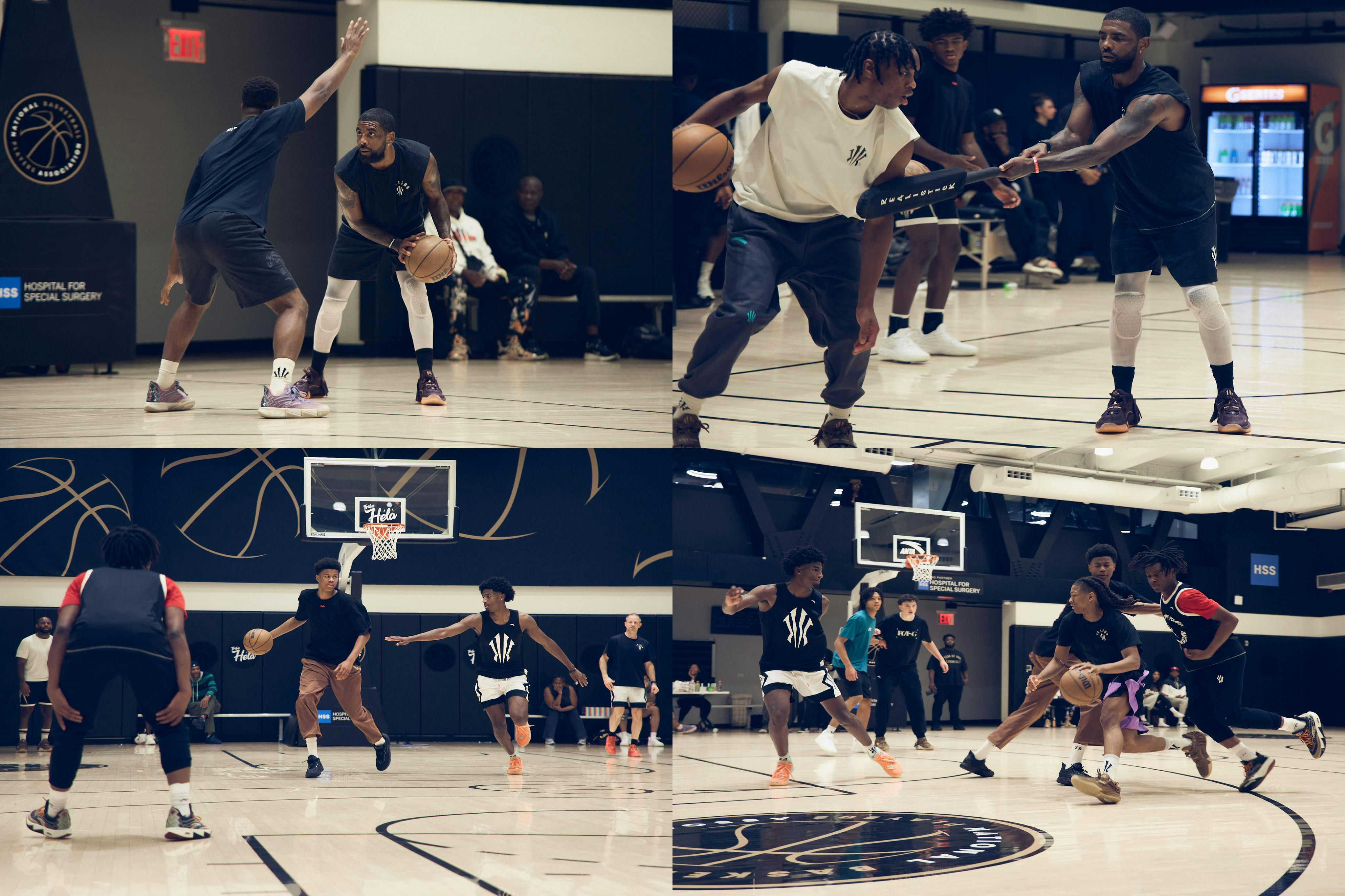 Kyrie Irving and ANTA hosted the two-day Tribe Hélà Retreat at the NBPA facility, featuring player workouts, skill development led by NBPA coaches, mentorship sessions, financial literacy programming, and Cultural QA discussions.