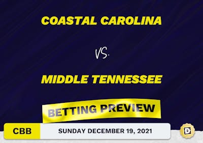 Coastal Carolina vs. Middle Tennessee CBB Predictions and Odds - Dec 19, 2021
