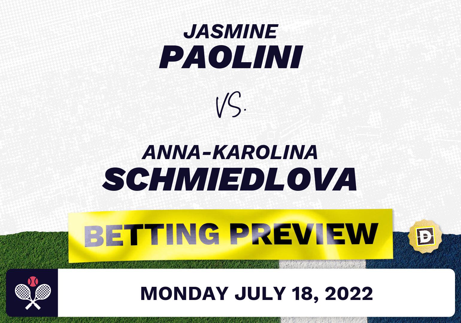 Jasmine Paolini vs. Anna-Karolina Schmiedlova Predictions - Jul 18, 2022