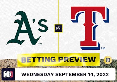Athletics vs. Rangers Prediction and Odds - Sep 14, 2022