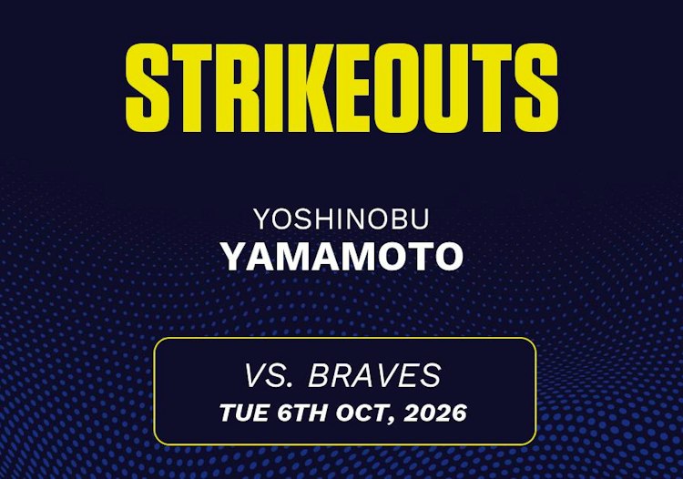 Yoshinobu Yamamoto projected stats for Tuesday, October 6, 2026.