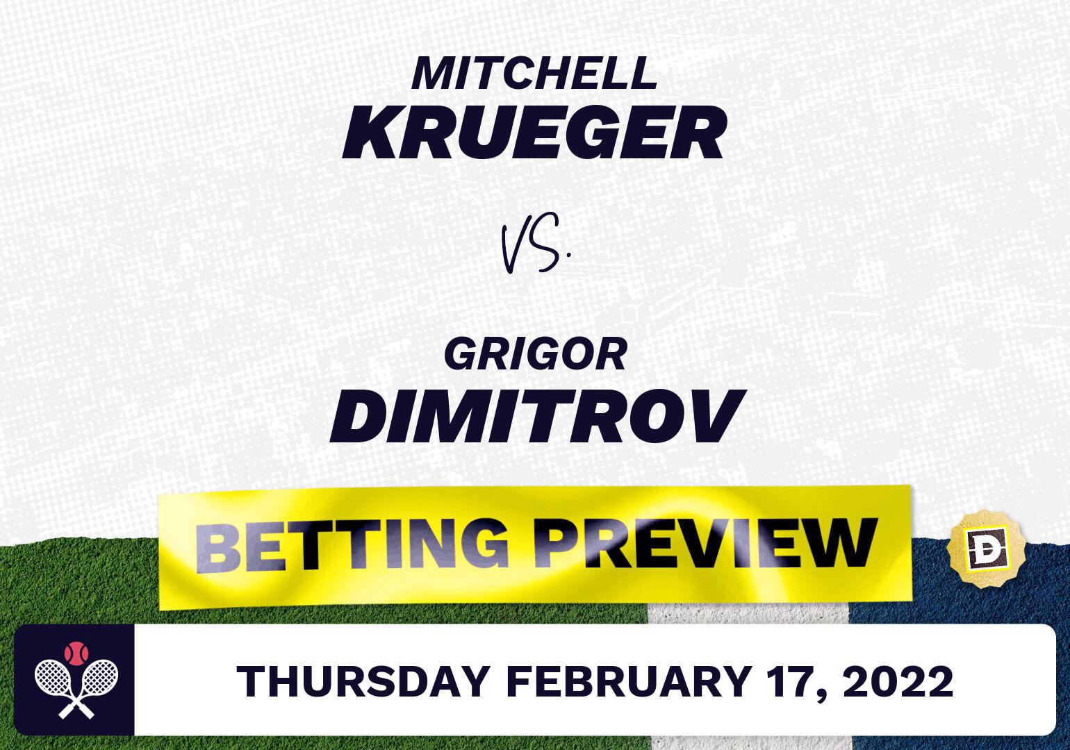 Mitchell Krueger vs. Grigor Dimitrov Predictions - Feb 17, 2022