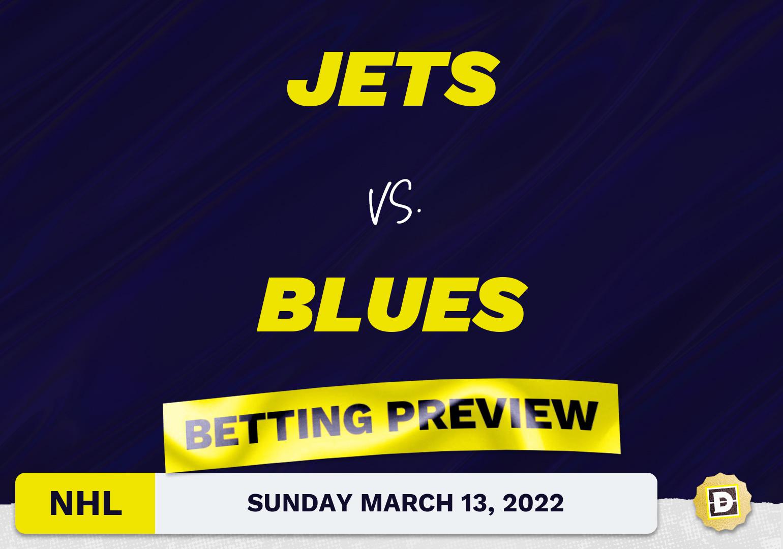 Jets vs. Blues Predictions and Odds - Mar 13, 2022
