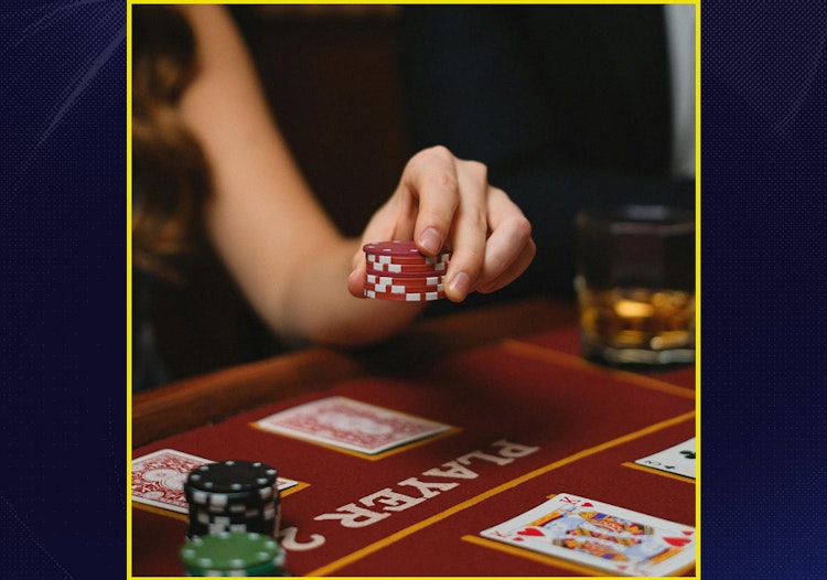 Chips on the Table During a Casino Card Game.