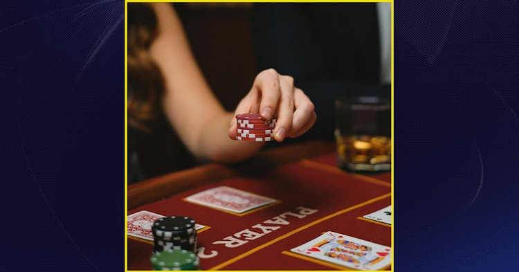 Chips on the Table During a Casino Card Game.