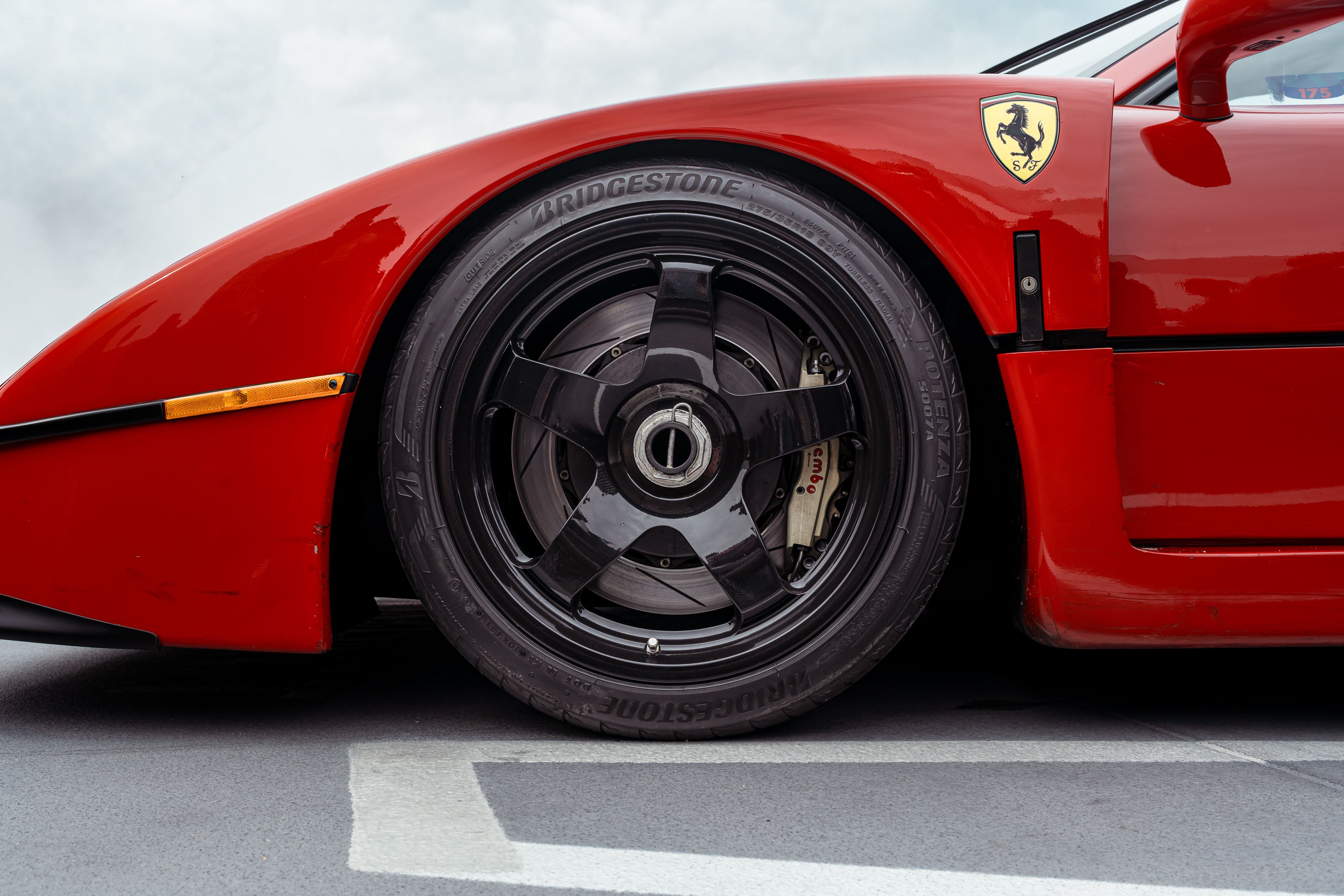 Ferrari F40 on Black Speedline wheels at the Petersen Museum.