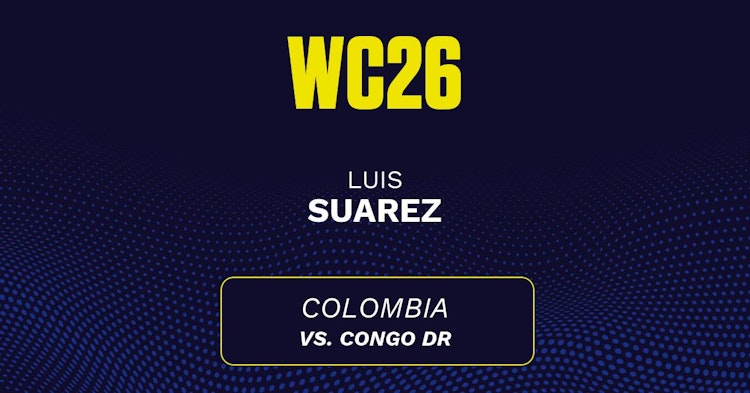 Luis Suarez projected stats for Tuesday, June 23, 2026.