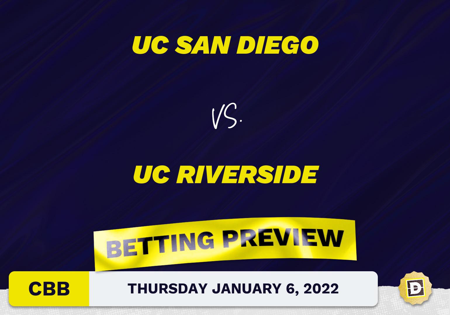 UC San Diego vs. UC Riverside CBB Predictions and Odds - Jan 6, 2022
