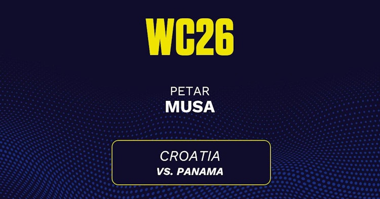 Petar Musa projected stats for Tuesday, June 23, 2026.