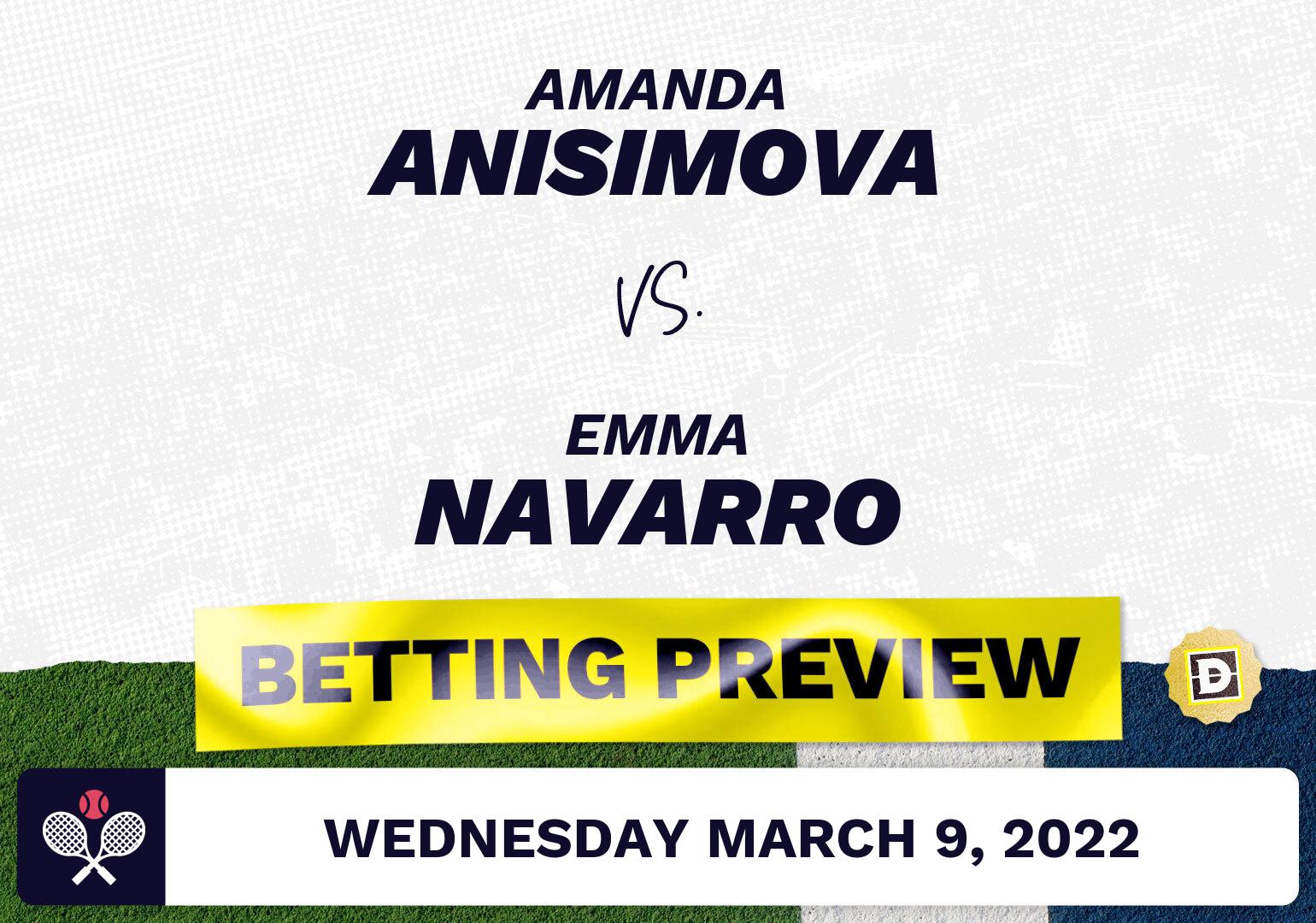 Amanda Anisimova vs. Emma Navarro Predictions - Mar 10, 2022