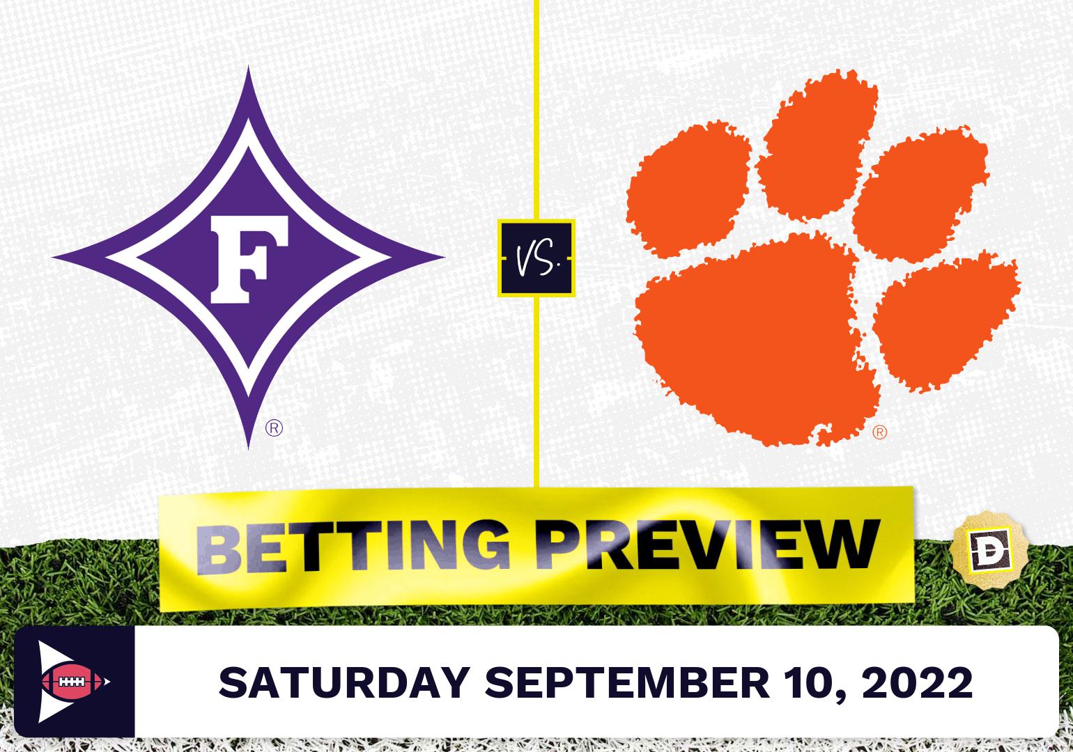 Furman vs. Clemson CFB Prediction and Odds - Sep 10, 2022