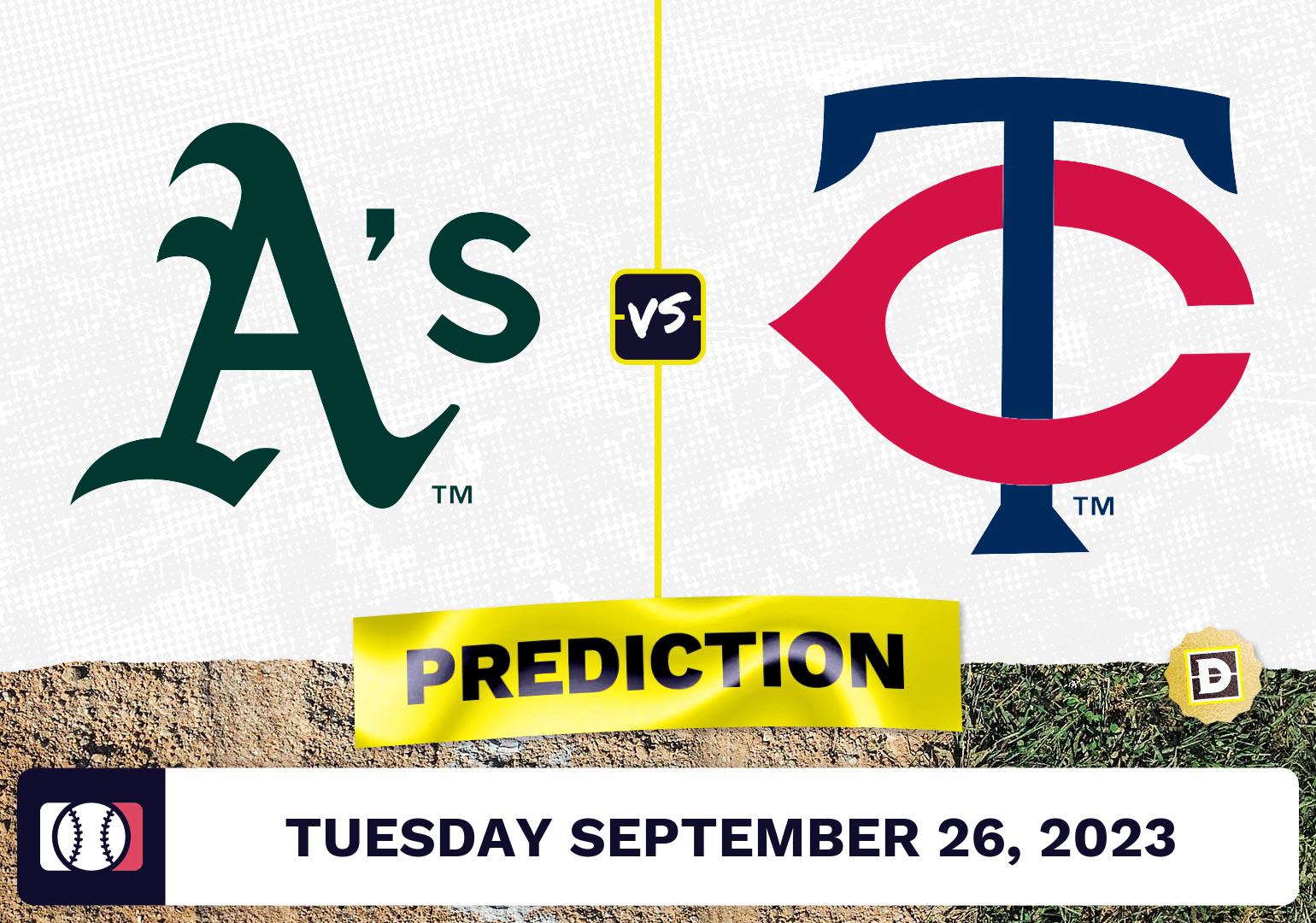 Athletics vs. Twins Prediction for MLB Tuesday [9/26/2023]