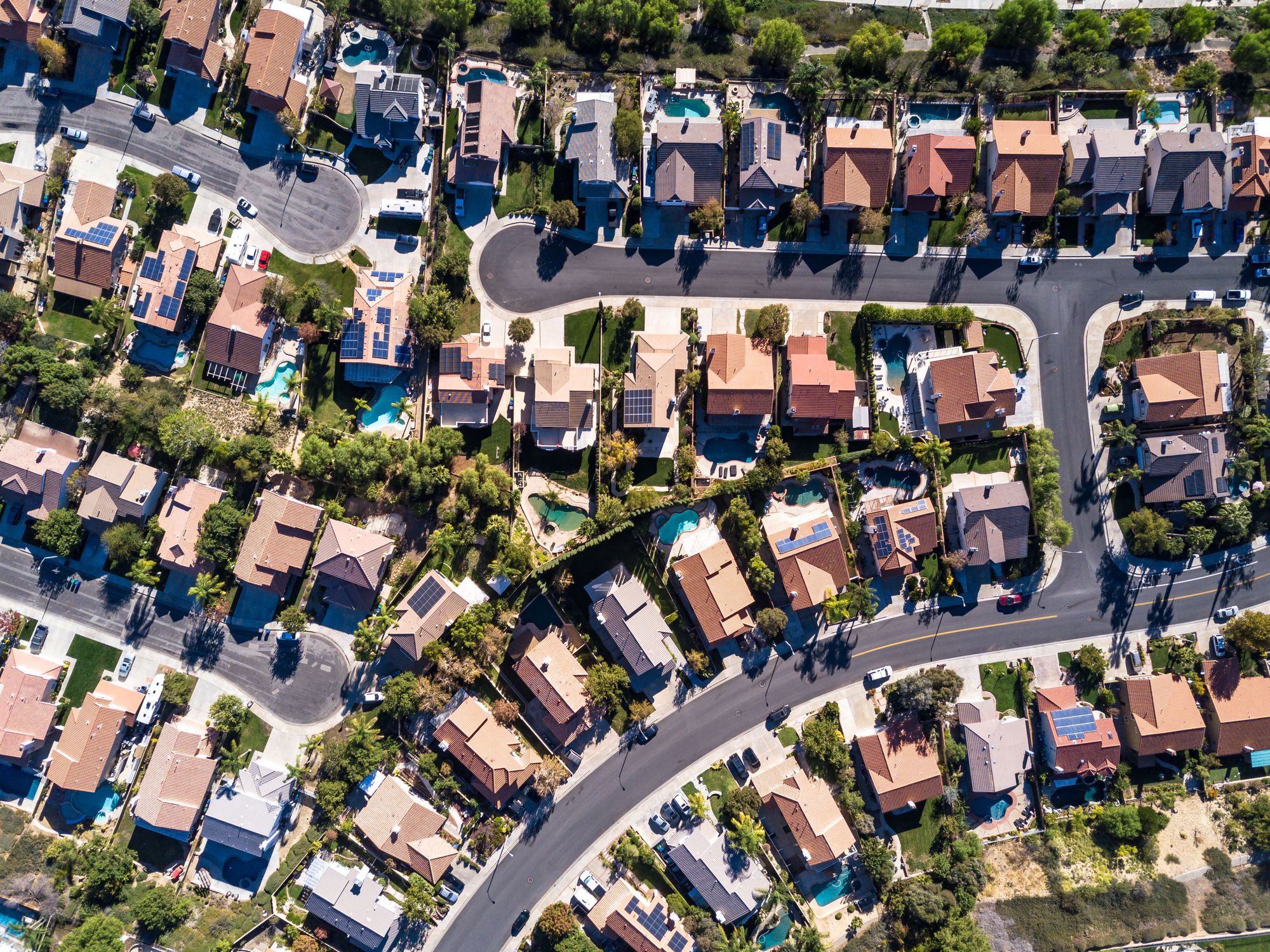 Photo of a California subdivision