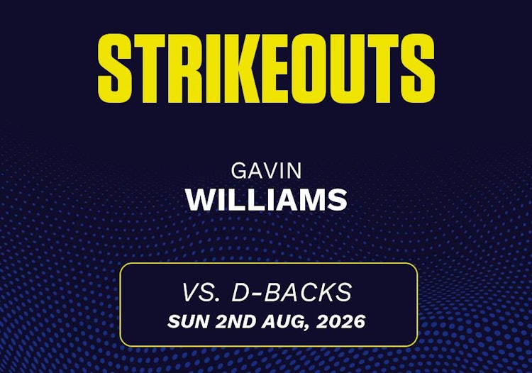 Gavin Williams projected stats for Sunday, August 2, 2026.